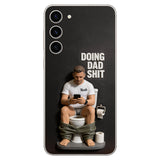Doing Dad Shit - Personalized Father 3D Embossed Leather Phone Case