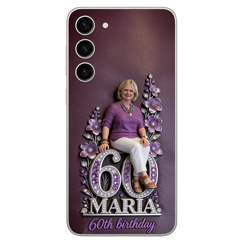 Custom Any Photo Perfect Gift For Mom, Grandma - Personalized Birthday 3D Embossed Leather Phone Case
