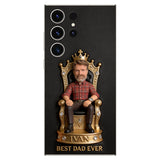The King Dad - Personalized Father 3D Embossed Leather Phone Case