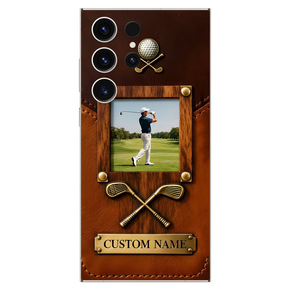 The Memory On The Course - Personalized Golf Leather Phone Case