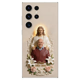 Memorial Gift Idea, Gift for Lost of Loved Ones - Personalized Memorial 3D Embossed Leather Phone Case