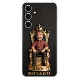 The King Dad - Personalized Father 3D Embossed Leather Phone Case