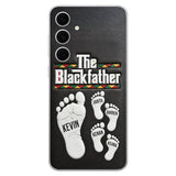 The Blackfather - Personalized Father 3D Embossed Leather Phone Case