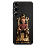 The King Dad - Personalized Father 3D Embossed Leather Phone Case