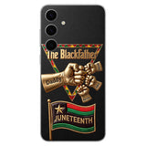 The Blackfather - Personalized Father 3D Embossed Leather Phone Case