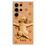 Pet Mom, Dog Lovers Gift Idea - Personalized Dog 3D Embossed Leather Phone Case