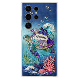Grandma Turtle - Personalized Turtle 3D Embossed Leather Phone Case