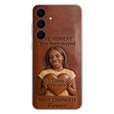 The Moment Your Heart Stopped - Personalized Memorial 3D Embossed Leather Phone Case