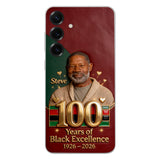 100 Years Of Black Excellence - Personalized African American Leather Phone Case