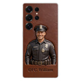 Police Gifts - Personalized Police Officer Leather Phone Case