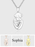 Mother And Baby - Personalized Mother Engraved Mother Baby Necklace