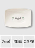 Name Engraved Tableware Plate Flower - gift for anyone - Personalized Plate