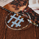 Our Family, Sea Glass Name Puzzle - Personalized Family Round Shaped Glass Ornament