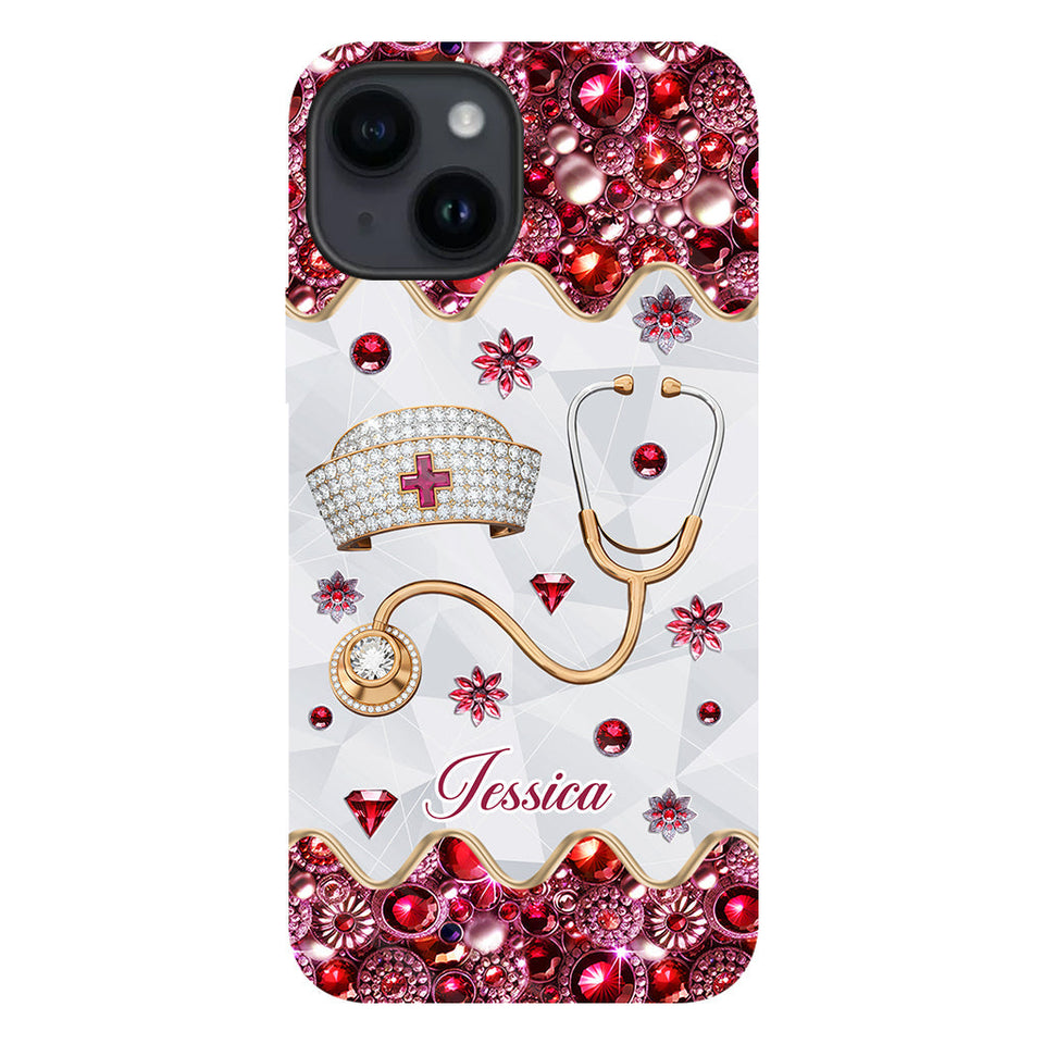 Nurse's Hat & Stethoscope - Personalized Nurse Full Print Phone Case