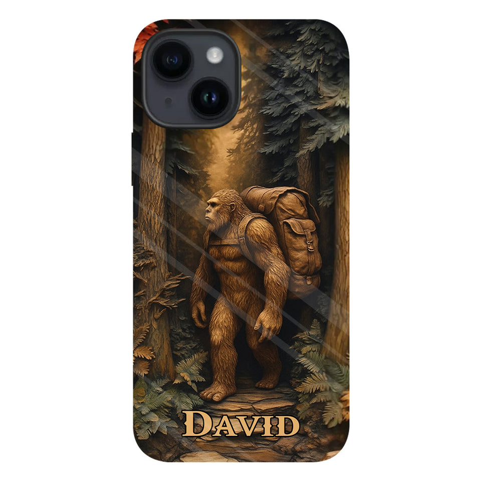 Sasquatch In Forest - Personalized Hiking Full Print Phone Case