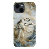 Avec Dieu - Coque de téléphone personnalisée avec impression chrétienne intégrale