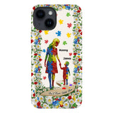 Tu ne marcheras jamais seul - Coque de téléphone personnalisée avec impression intégrale pour la sensibilisation à l'autisme