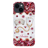 Nurse's Hat & Stethoscope - Personalized Nurse Full Print Phone Case