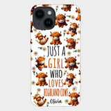 Just A Girl Who Loves Highland Cows - Personalized Highland Cow Full Print Phone Case