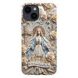 Tu es protégé(e) à jamais par Marie - Coque de téléphone personnalisée avec texte chrétien intégral