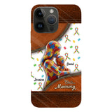 L'amour d'une mère - Coque de téléphone personnalisée avec impression intégrale pour la sensibilisation à l'autisme