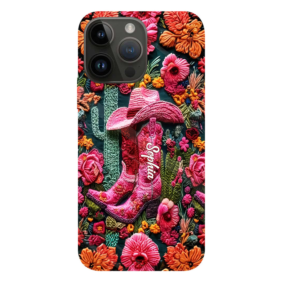 Pink Cowgirl - Personalized Country Girl Full Print Phone Case