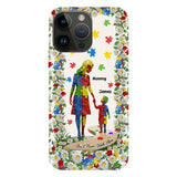 Tu ne marcheras jamais seul - Coque de téléphone personnalisée avec impression intégrale pour la sensibilisation à l'autisme