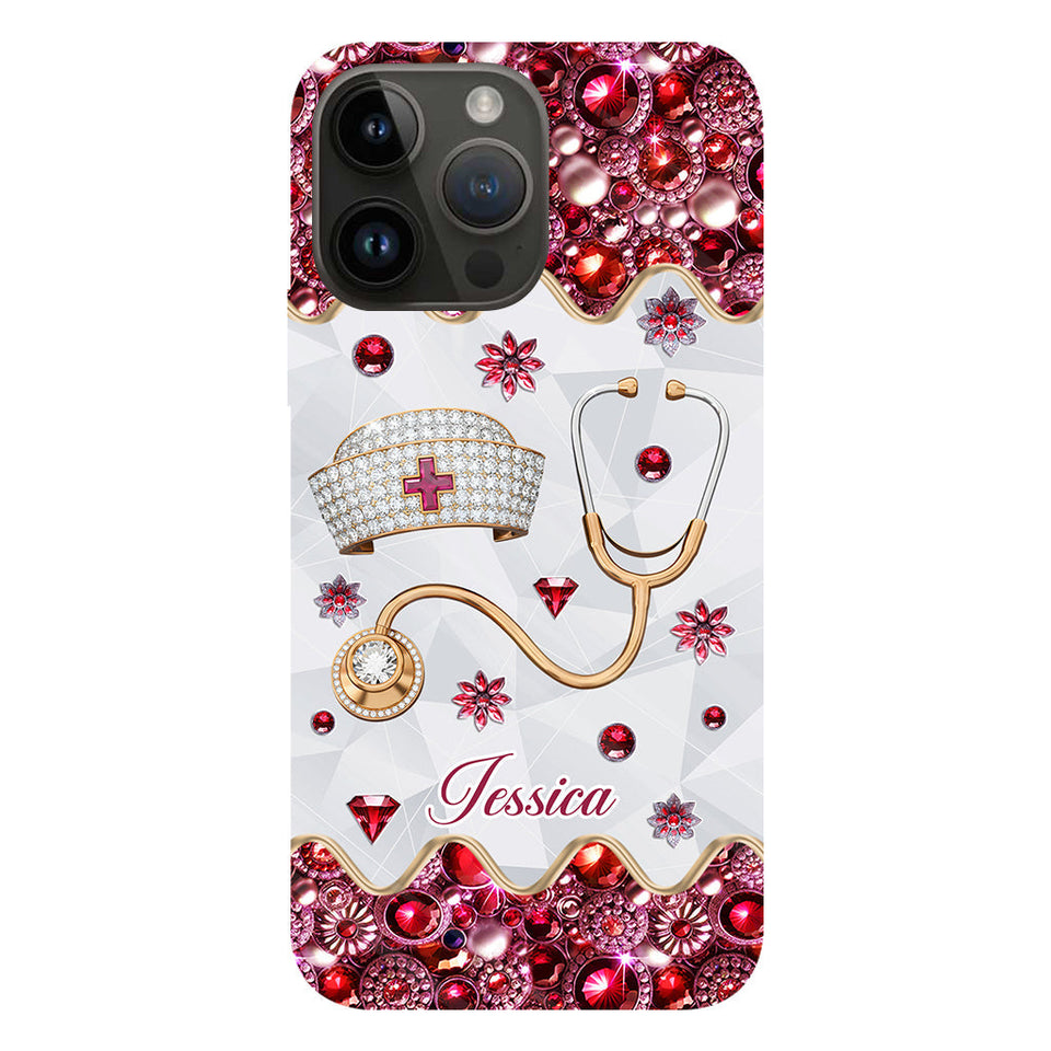 Nurse's Hat & Stethoscope - Personalized Nurse Full Print Phone Case