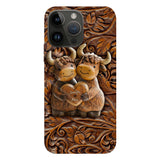 Cute Highland Cow Couple - Personalized Highland Cow Full Print Phone Case