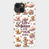 Just A Girl Who Loves Pigs - Personalized Pig Lover Full Print Phone Case