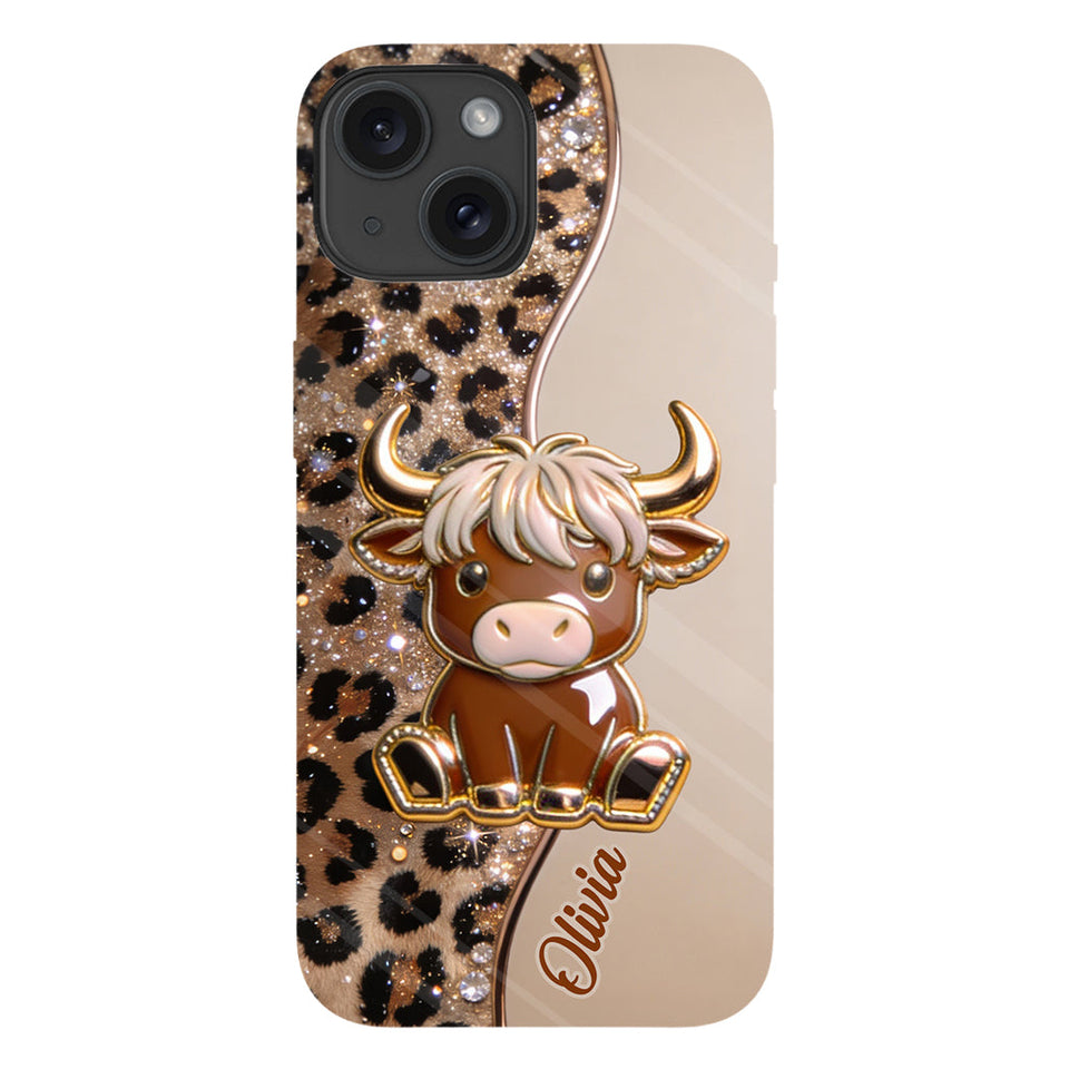 Love Highland Cows - Personalized Highland Cow Full Print Phone Case