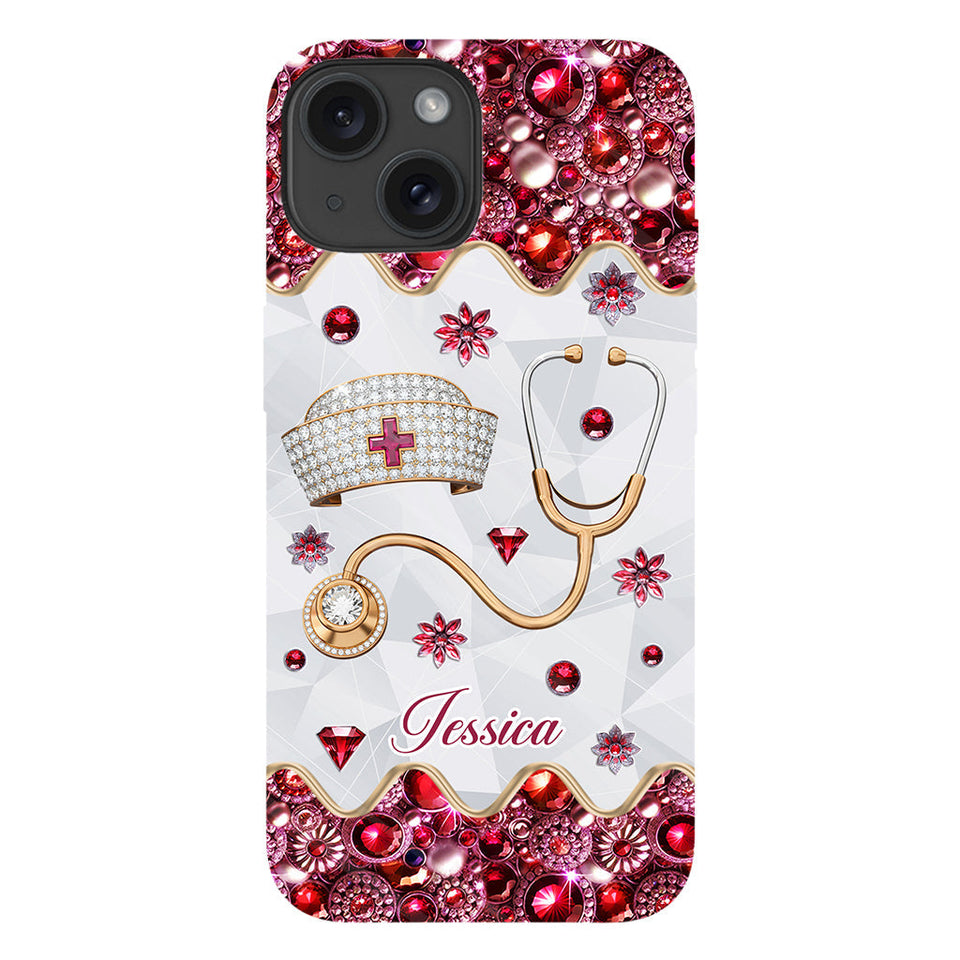 Nurse's Hat & Stethoscope - Personalized Nurse Full Print Phone Case