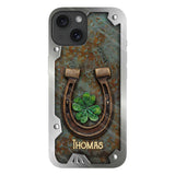 Lucky Horseshoe Shamrock - Personalized Horse Full Print Phone Case