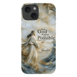 Avec Dieu - Coque de téléphone personnalisée avec impression chrétienne intégrale