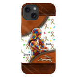 L'amour d'une mère - Coque de téléphone personnalisée avec impression intégrale pour la sensibilisation à l'autisme