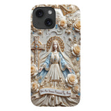 Tu es protégé(e) à jamais par Marie - Coque de téléphone personnalisée avec texte chrétien intégral