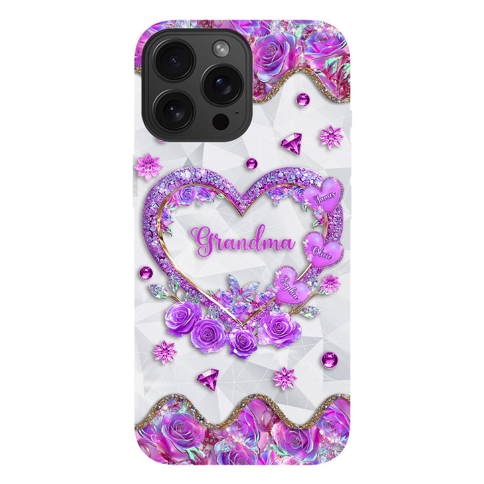 Grandma's Mom's Sweethearts - Personalized Grandma Full Print Phone Case