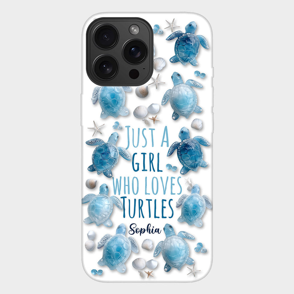 Just A Girl Who Loves Turtles - Personalized Turtle Full Print Phone Case