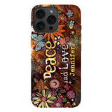 Peace And Love - Personalized Hippie Full Print Phone Case