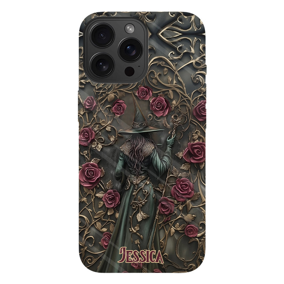 Beautiful Witch And Roses - Personalized Witch Full Print Phone Case