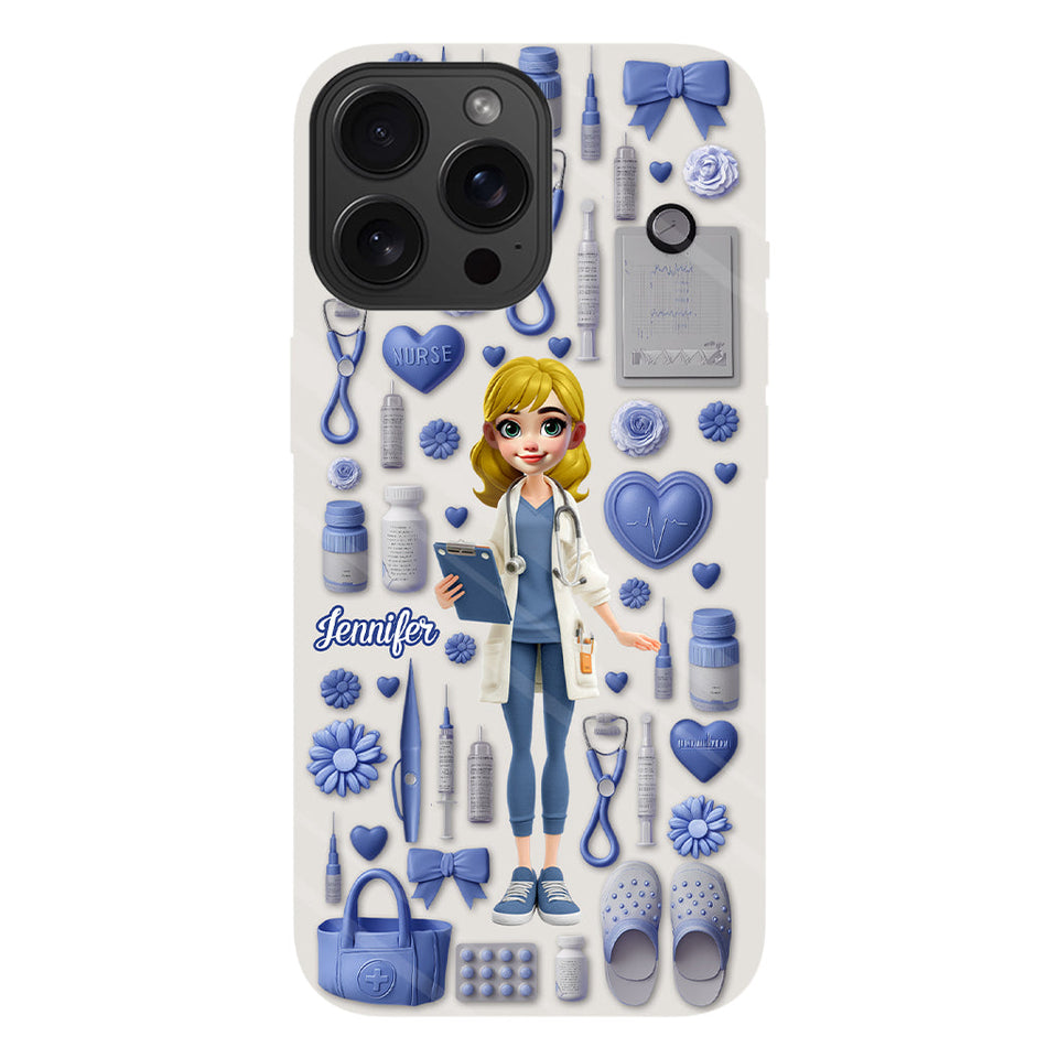 Nursing Is A Work Of Heart - Personalized Nurse Full Print Phone Case