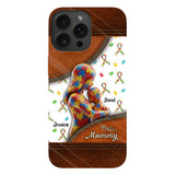 L'amour d'une mère - Coque de téléphone personnalisée avec impression intégrale pour la sensibilisation à l'autisme