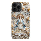 Tu es protégé(e) à jamais par Marie - Coque de téléphone personnalisée avec texte chrétien intégral