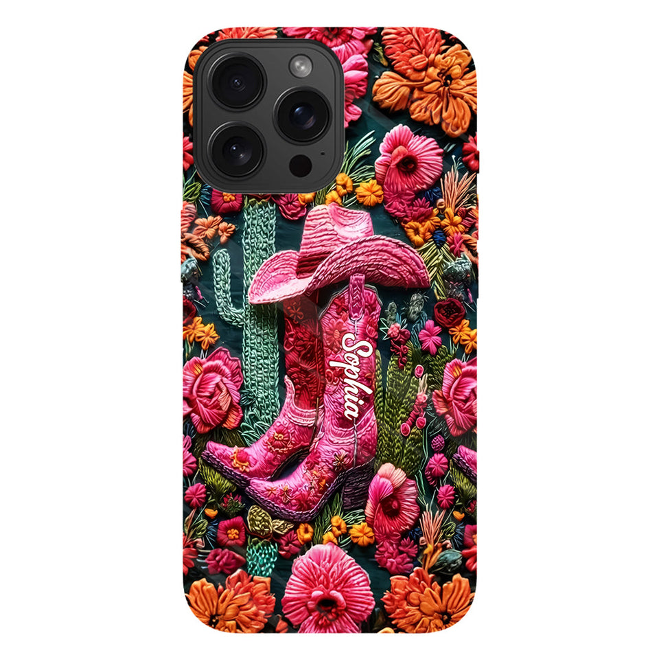 Pink Cowgirl - Personalized Country Girl Full Print Phone Case