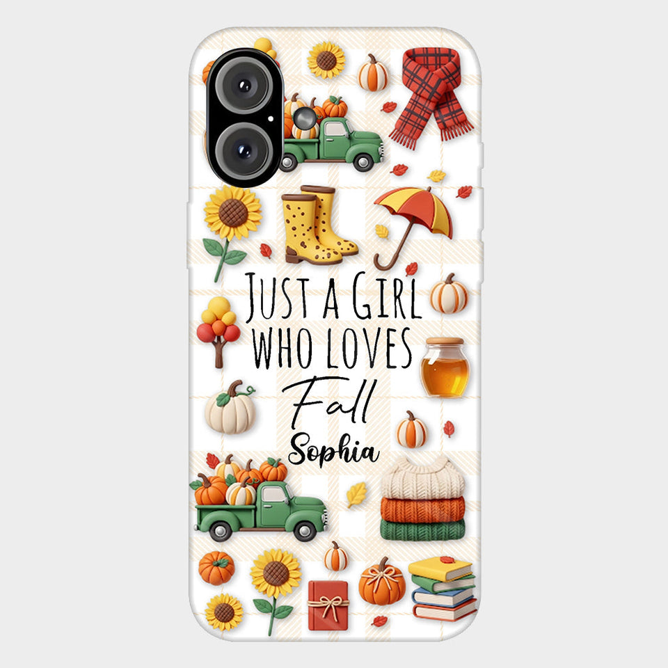 Just A Girl Who Loves Fall - Personalized Autumn Full Print Phone Case
