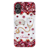 Nurse's Hat & Stethoscope - Personalized Nurse Full Print Phone Case