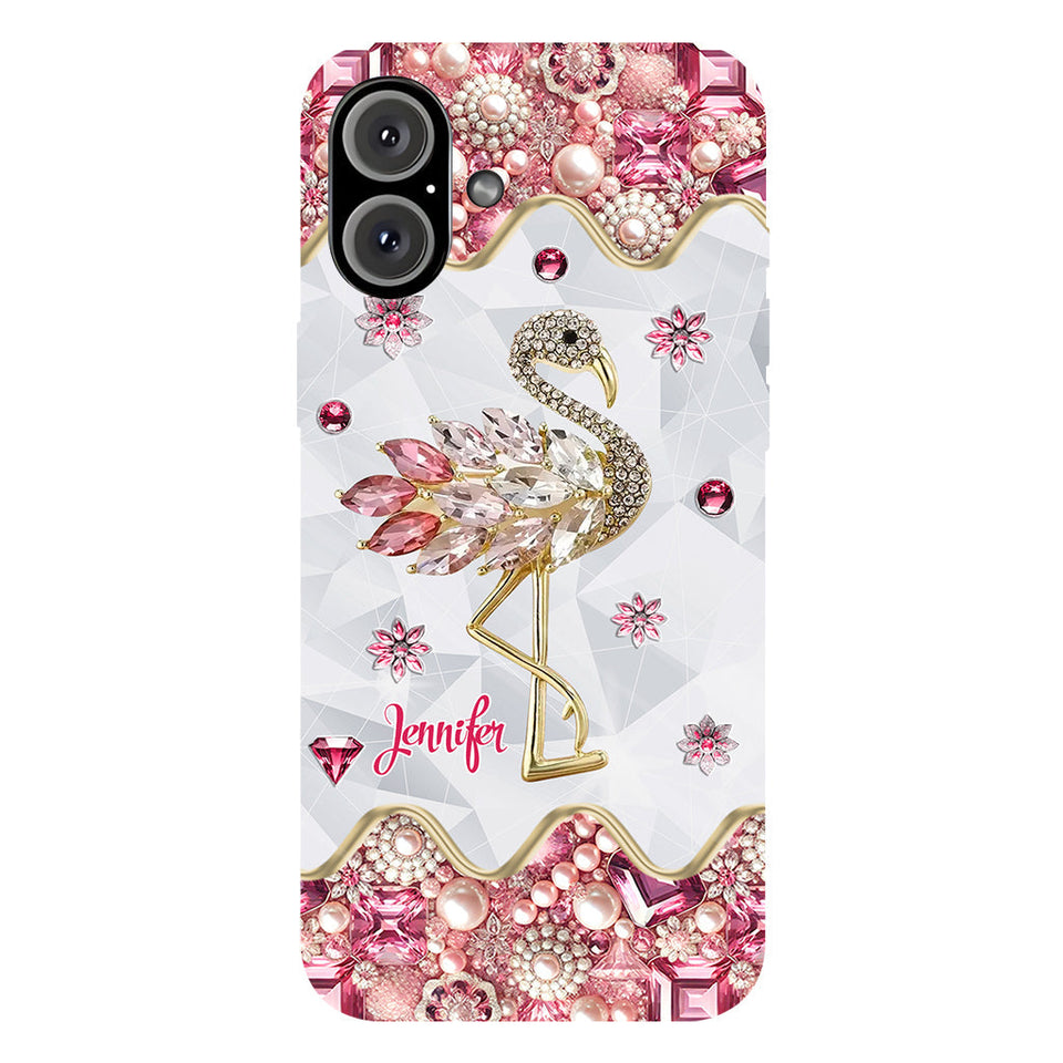 Just A Girl Who Loves Flamingos - Personalized Flamingo Full Print Phone Case