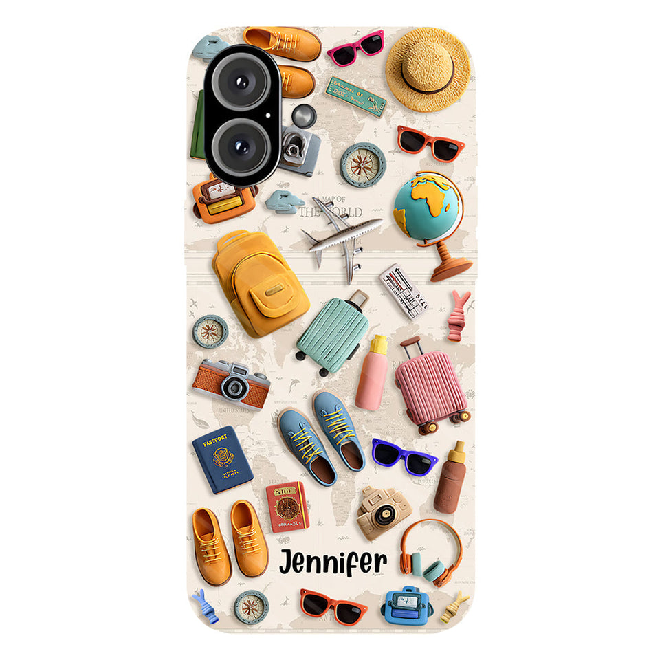Just A Girl Who Loves Traveling - Personalized Travelling Full Print Phone Case