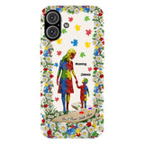 Tu ne marcheras jamais seul - Coque de téléphone personnalisée avec impression intégrale pour la sensibilisation à l'autisme