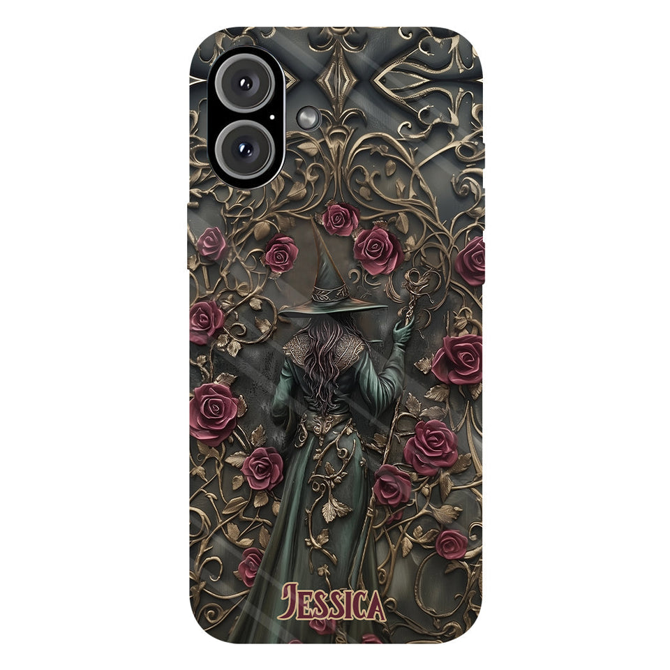 Beautiful Witch And Roses - Personalized Witch Full Print Phone Case